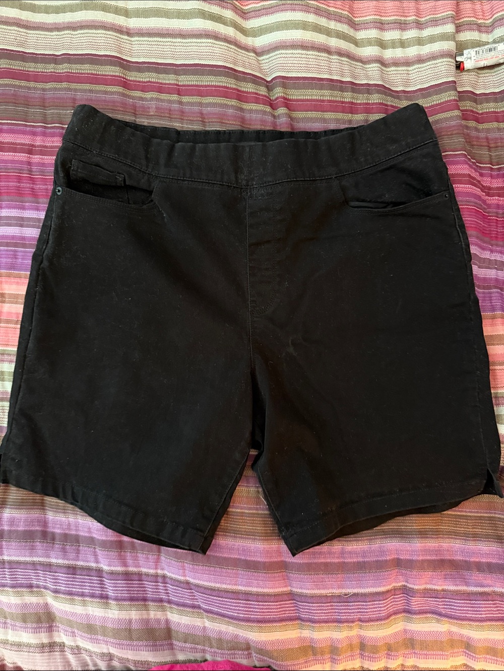Dkny Black Women's Stretch Denim Bermuda Shorts